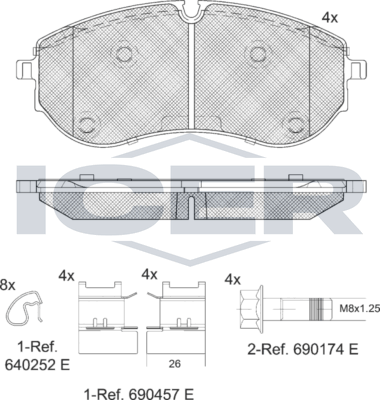 Тормозные колодки Icer. Артикул 142395