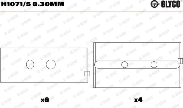 Вкладыши коренные Glyco для Citroen C2 2008-2008. Артикул H1071/5 0.30mm