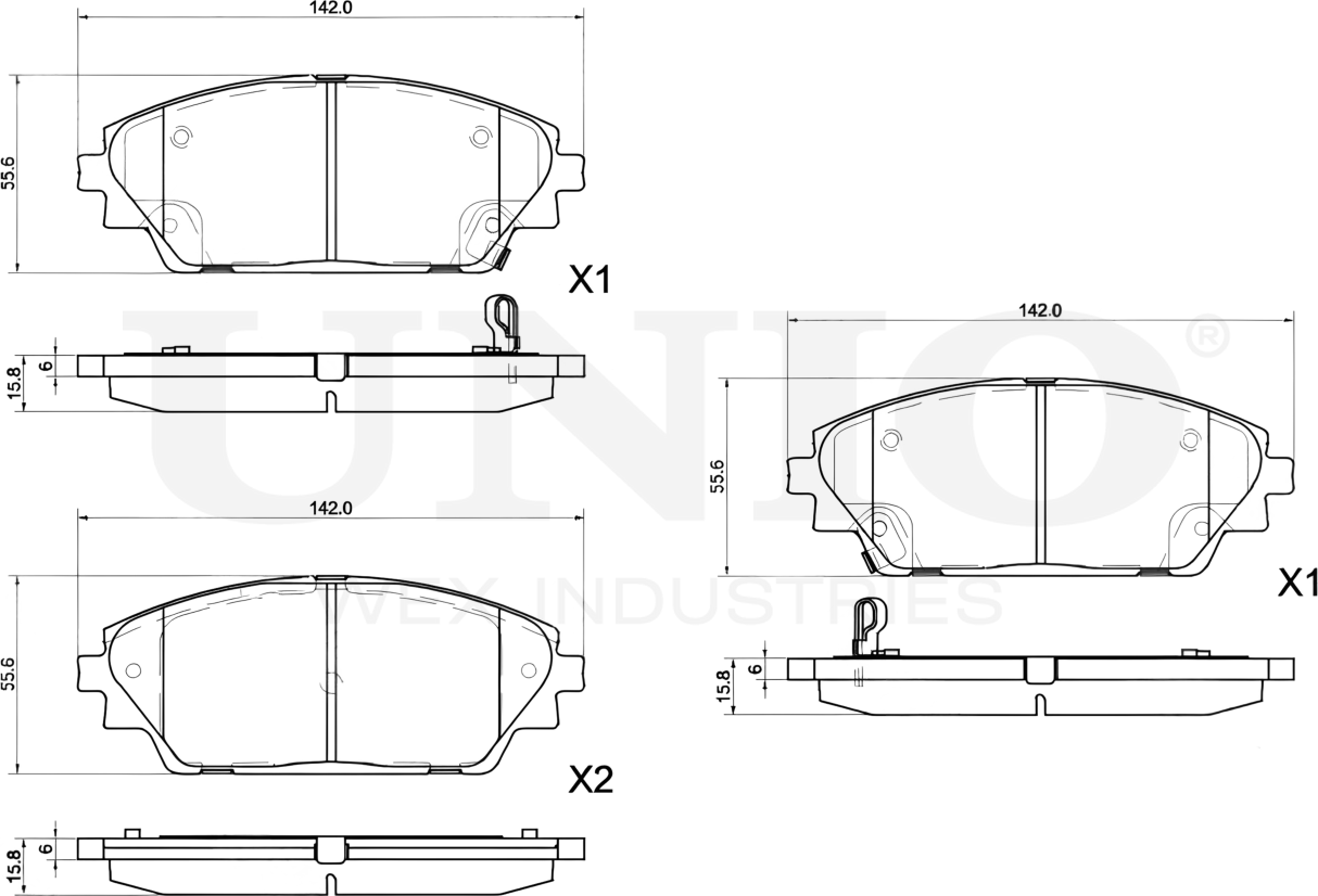 Колодки тормозные дисковые, комплект (Unio). Артикул BRP-20297