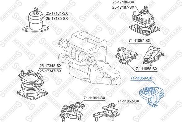 71-11059-SXопора КПП !Honda Accord 02-08 -7111059SX Stellox. Артикул 71-11059-SX