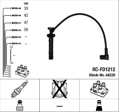 Высоковольтные провода (провода зажигания) (комплект) NGK для Ford Galaxy I 2000-2006. Артикул 44220