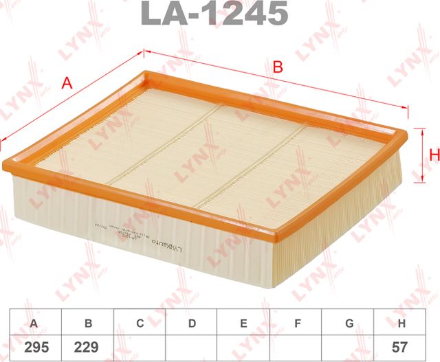 Воздушный фильтр LYNXauto. Артикул LA-1245