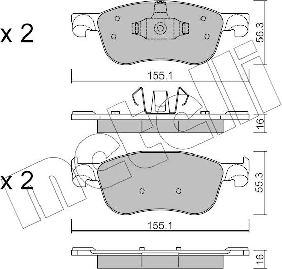 Тормозные колодки Metelli передние для Ford Fiesta VII 2017-2026. Артикул 22-1142-0
