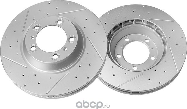 Передний тормозной диск Evolution с перфорацией и насечками, в покрытии GEOMET P (Powerstop). Артикул CBR6510