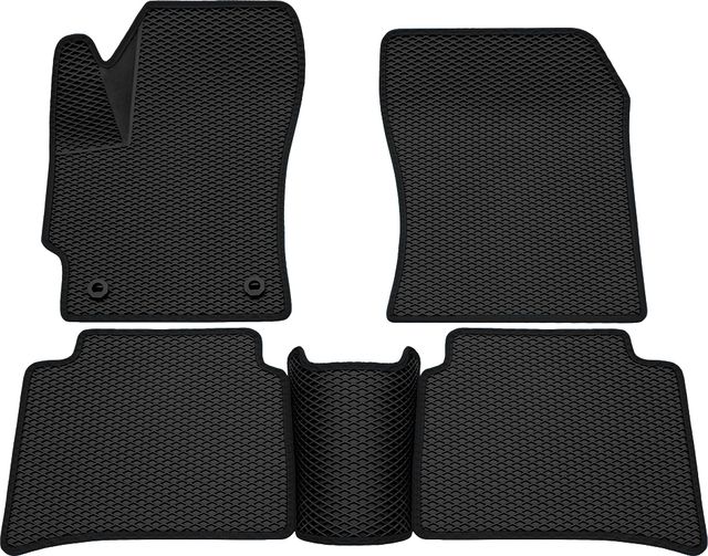 Коврики Rezkon 3D EVA ромб резиновые для салона Toyota Corolla E210 2019-2026 Черный кант. Артикул 9234015301