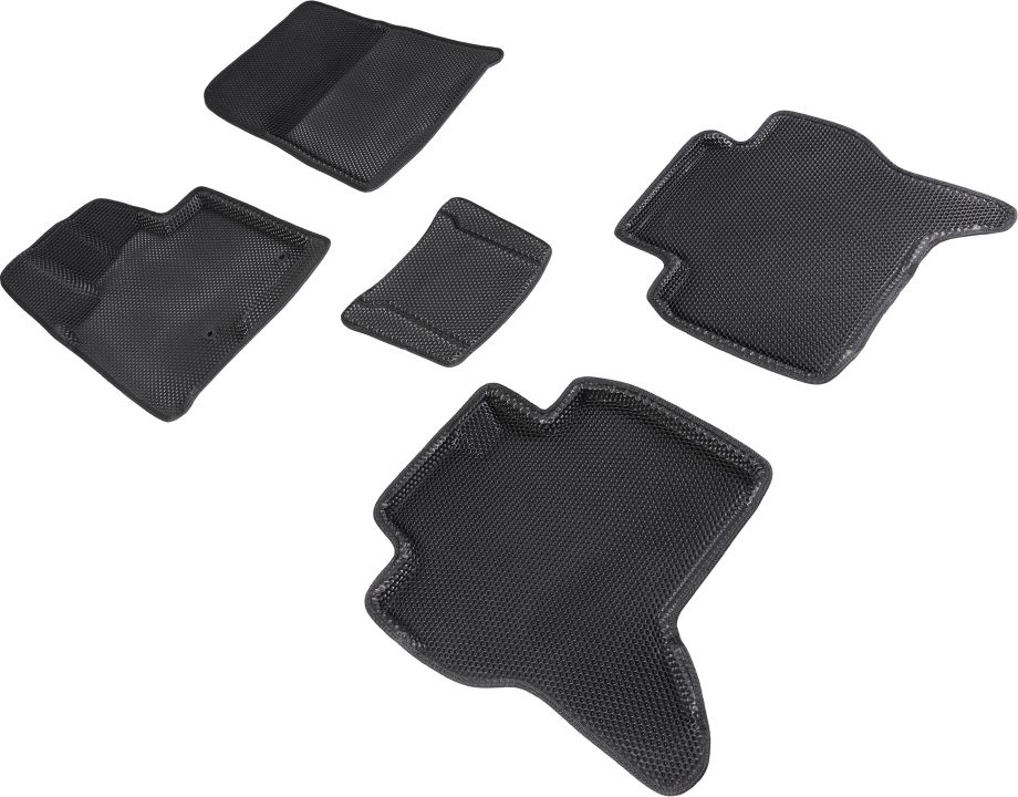 Коврики Seintex 3D EVA Соты для салона Mitsubishi Pajero IV 2006-2026 ЧЕРНЫЕ. Артикул 95422