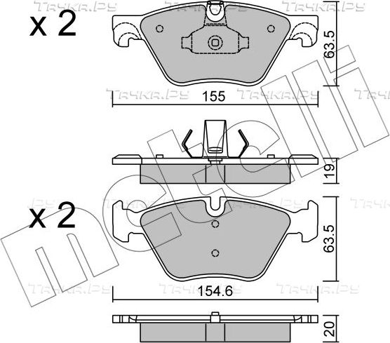 Тормозные колодки Metelli передние для BMW 5 VI (F10/F11/F07) 2009-2017. Артикул 22-0917-0