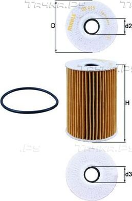 Масляный фильтр Mahle для Nissan Cabstar F24M, F24W 2006-2013. Артикул OX 415D