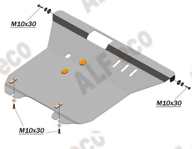 Защита алюминиевая Alfeco для картера и КПП Ford Escape 2004-2007. Артикул ALF.07.19al