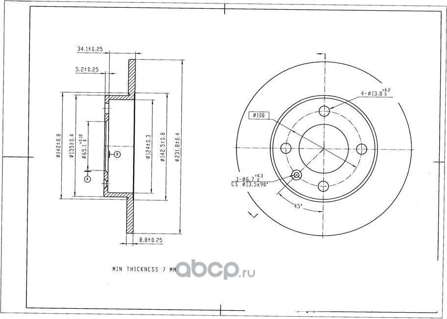Диск тормозной AVANTECH Avantech. Артикул BR3016S