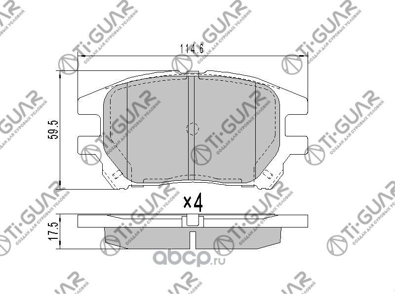 Колодки тормозные дисковые (TI-Guar). Артикул TG678