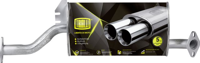 Глушитель (средняя часть) Trialli (алюминий / сталь) для Great Wall Hover H3 2009-2016. Артикул EMM 2706