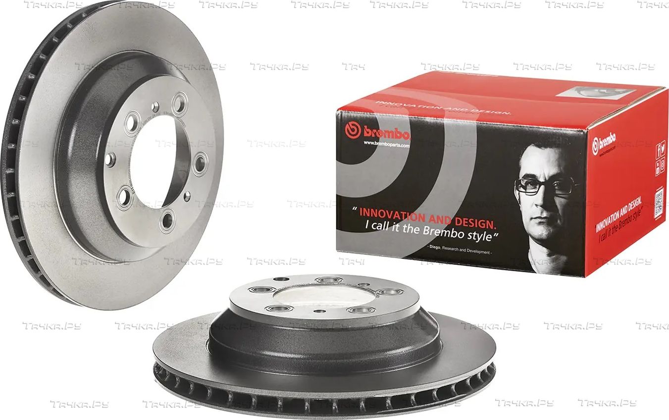 Тормозной диск Brembo PRIME LINE - UV Coated задний для Porsche Cayenne III 2017-2026. Артикул 09.C988.21
