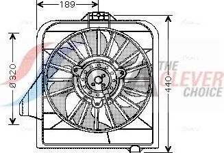 Вентилятор радиатора двигателя AVA для Chrysler Voyager IV 2000-2008. Артикул CR7504
