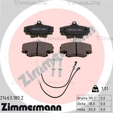 Тормозные колодки Zimmermann передние для Renault 25 1984-1993. Артикул 21463.180.2