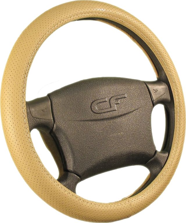 Оплётка на руль CarFashion Leader (размер M, искусственная кожа, цвет БЕЖЕВЫЙ). Артикул 31217