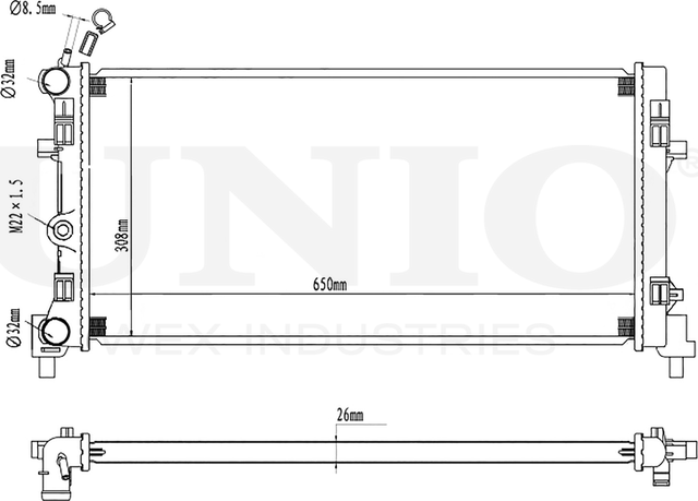 Радиатор двигателя (Unio). Артикул RAD-10079