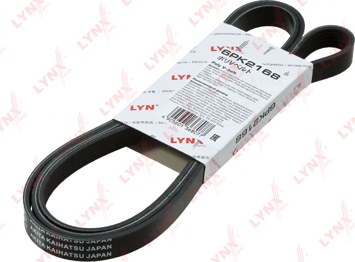 Приводной ремень поликлиновой LYNXauto. Артикул 6PK2168