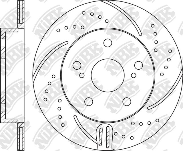 Тормозной диск NiBK задний для Lexus NX I 2014-2026. Артикул RN1445DSET