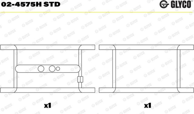 Вкладыши коренные Glyco для DAF 45 1991-2000. Артикул 02-4575H STD