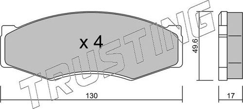 Тормозные колодки Trusting передние для Nissan Laurel C32 1985-1989. Артикул 068.0