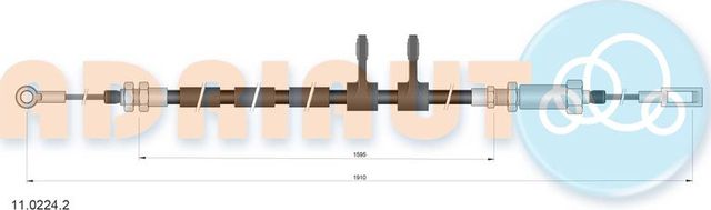 Трос ручника (тросик ручного тормоза) Adriauto. Артикул 11.0224.2