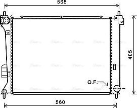 Радиатор охлаждения двигателя AVA для Hyundai i20 I 2008-2012. Артикул HY2309