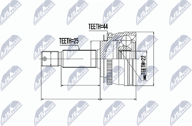 Шрус внутренний (граната) NTY. Артикул NPZ-HY-540