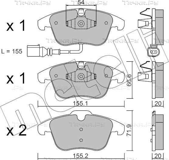 Тормозные колодки Metelli передние для SEAT Alhambra II 2010-2026. Артикул 22-0675-1