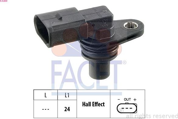 Датчик положения распредвала Facet Made in Italy - OE Equivalent для Volkswagen Caddy III 2004-2010. Артикул 9.0269