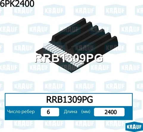 Ремень поликлиновой Krauf. Артикул RRB1309PG