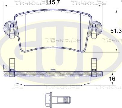 Тормозные колодки G.U.D. задние для Renault Master II 1998-2010. Артикул GBP083300