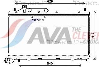 Радиатор охлаждения двигателя AVA для Subaru Impreza III 2009-2012. Артикул SU2105