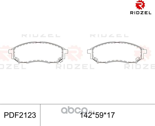 Колодки тормозные передние Nissan Qashqai 07 Ridzel PDF2123 В Ridzel. Артикул PDF2123