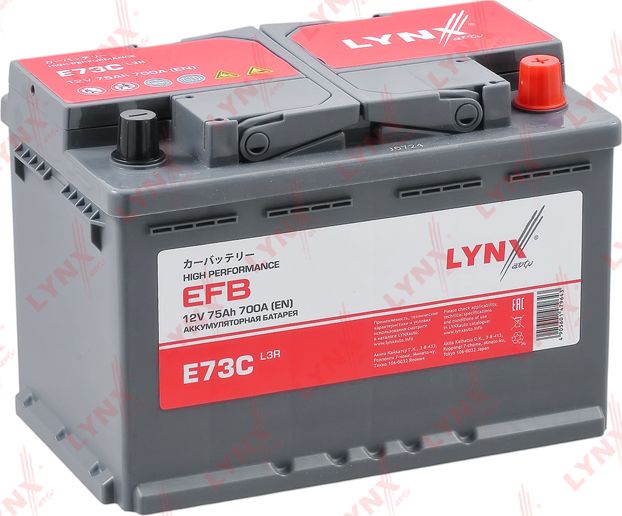 Аккумулятор EFB L3R, 75 Ah, 700 A, обратная, 278X175X190 (Lynxauto) Lynxauto. Артикул E73C