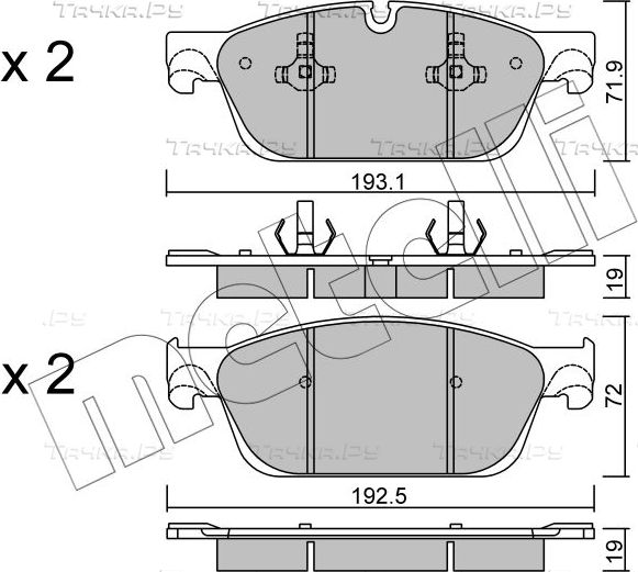 Тормозные колодки Metelli. Артикул 22-0967-0