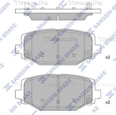 Тормозные колодки Sangsin Hi-Q задние для Fiat Freemont 2011-2016. Артикул SP1950