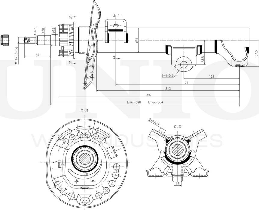 Амортизатор подвески (Unio). Артикул SAB-10781