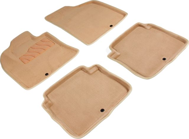 Коврики Seintex 3D ворсовые для салона Hyundai Santa Fe II 2006-2012 Бежевые. Артикул 84719