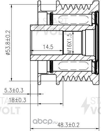Муфта генератора обгонная StartVOLT для Opel Zafira C 2011-2019. Артикул SGP 2105