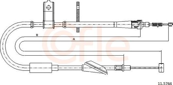 Трос ручника (тросик ручного тормоза) Cofle задний левый для Suzuki Wagon R+ II 2000-2008. Артикул 11.5744