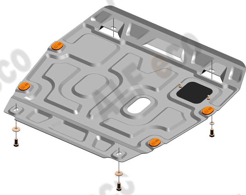Защита алюминиевая Alfeco для картера и КПП Honda Civic IX седан 2011-2015. Артикул ALF.09.25al