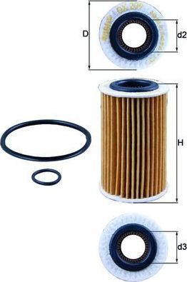 Масляный фильтр Mahle-Knecht. Артикул OX 209D