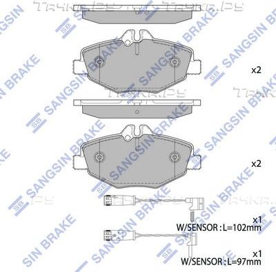Тормозные колодки Sangsin Hi-Q HI-Q Severe Duty. Артикул SP2194(SD)