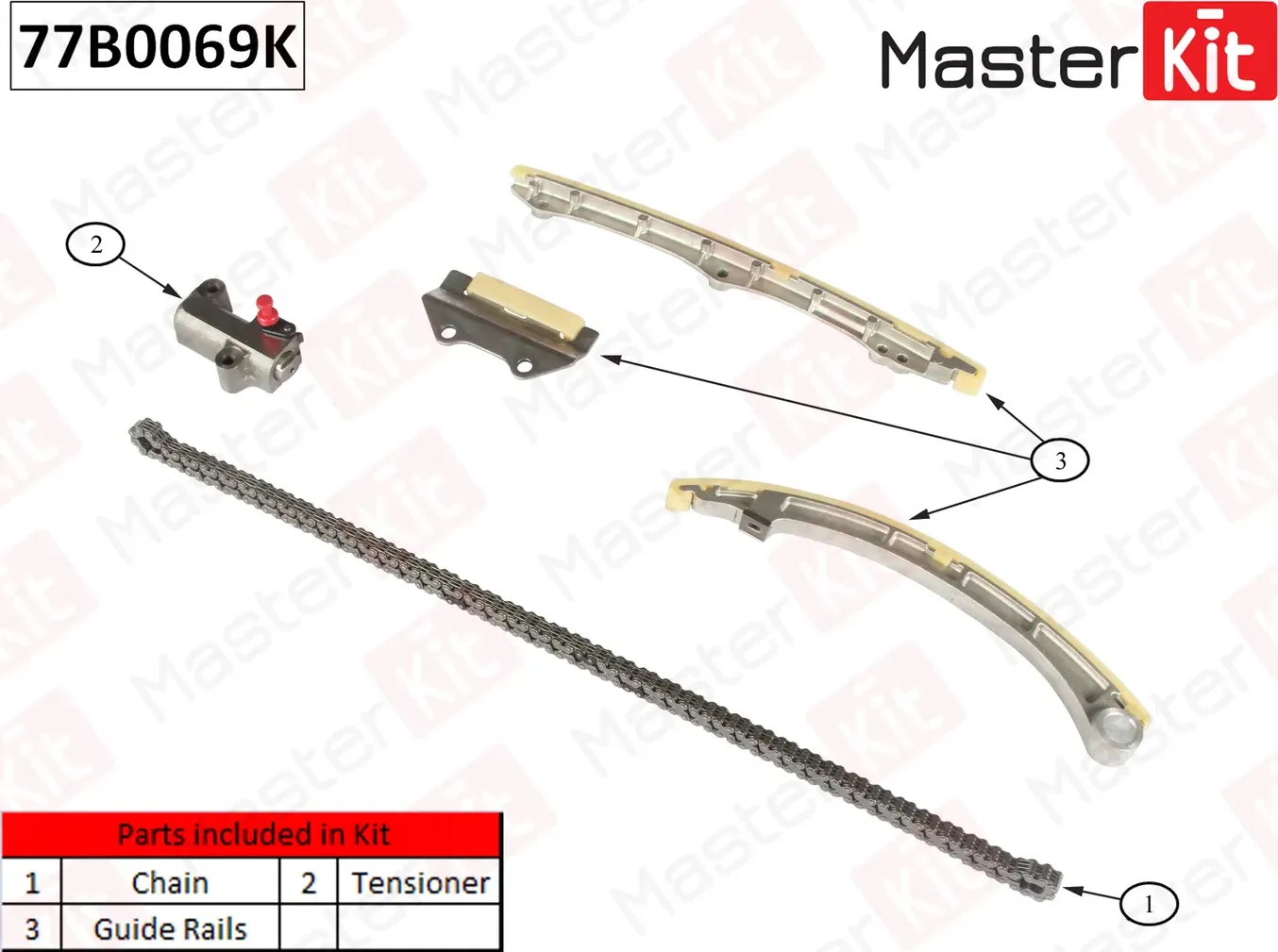 Комплект цепи ГРМ HONDA ACCORD/CIVIC/CR-V 2001 (Master KIT) Master KIT. Артикул 77B0069K