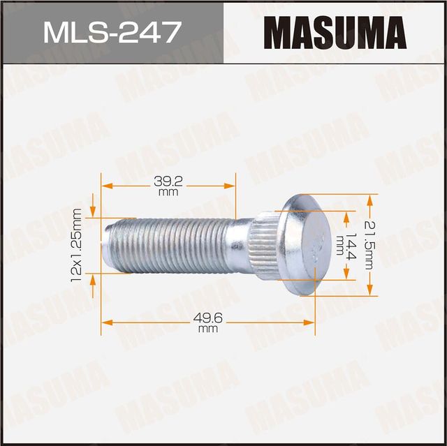 Шпилька MASUMA 12x1.25мм, L=49.6мм / Nissan Masuma. Артикул MLS247