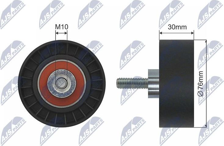 Направляющий (ведущий) ролик приводного поликлинового ремня NTY. Артикул RNK-FR-027