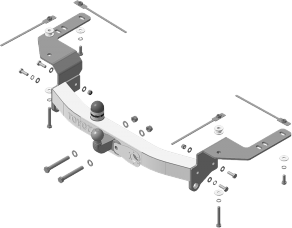 Фаркоп Мотодор для Toyota Land Cruiser 200 2007-2021 с нержавеющей накладкой. Фланцевое крепление. Артикул 92517-FN