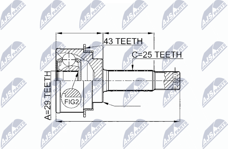 Шрус внутренний (граната) NTY. Артикул NPZ-MS-059