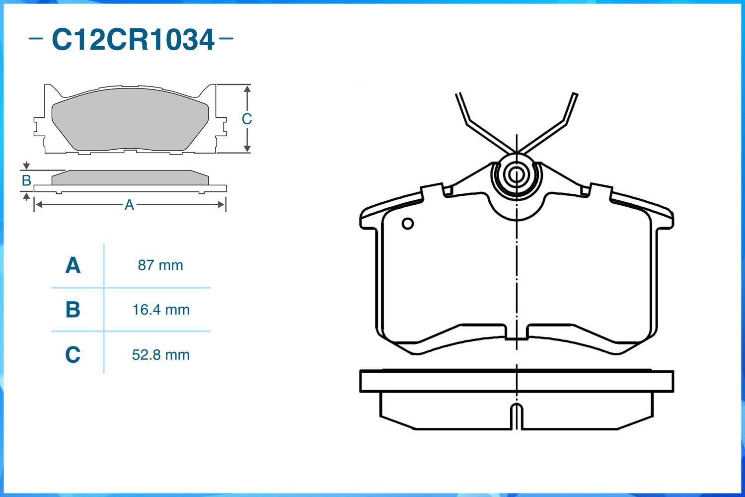 Колодки тормозные задние (Low Metallic) (Cworks). Артикул C12CR1034